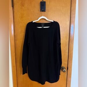 Halogen Black Wool/Cashmere Blend Tunic Top (XL)